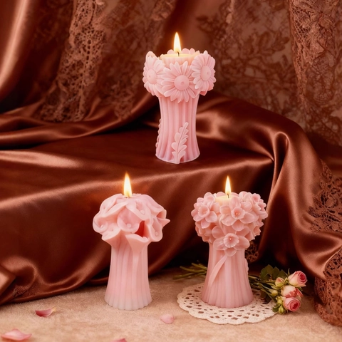 3D Flower Bouquet Candle Silicone Mold DIY Handmade Daisy Calla Lily Narcissus Aromatherapy Soap Resin Casting Craft Tool