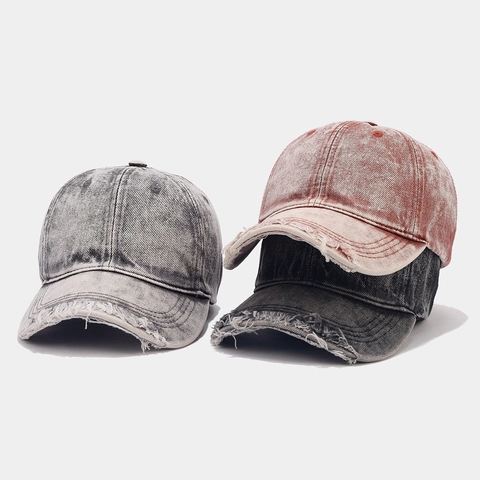 Gorra De Béisbol De Mezclilla Lavada Vintage Bordes Desgastados Protección Solar Ajustable Sombrero Deporte Hombre Mujer