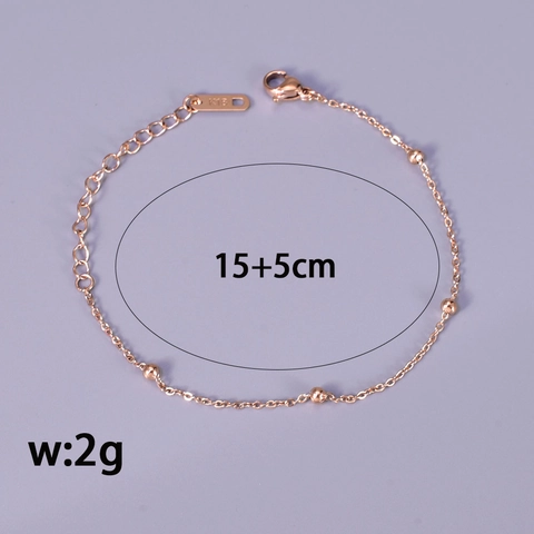 Minimalistische 316L Titanium Stalen Kralen Armband Enkelbandje Dames Koreaanse Stijl Dunne Verstelbare Ketting Voetjuwelen K18