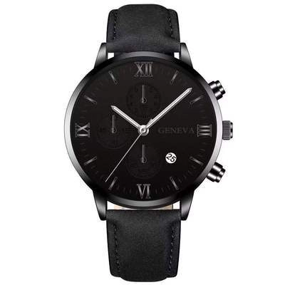 Orologio Da Uomo Al Quarzo Cassa In Lega Cinturino In Pelle Numeri Romani Visualizzazione Data Orologio Da Polso Business Casual Analogico