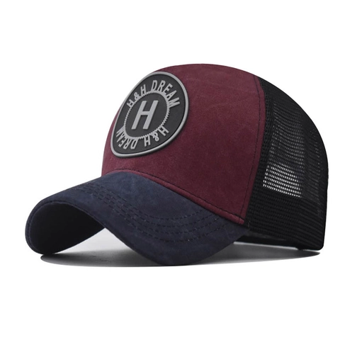 Cappello Da Baseball In Cotone Lavato Mesh Traspirante Cappello Trucker Distressed Vintage Lettera H Ricamata Protezione Solare