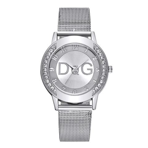 Orologio Al Quarzo Da Donna Ghiera In Lega Strass Cinturino In Maglia Minimalista Casual Rotondo Analogico