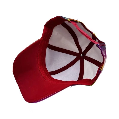 Casquette De Baseball Dégradé Arc-En-Ciel Cuir PU Laser Métallique Brillant Réfléchissant Mode Streetwear Chapeau Soleil Réglable