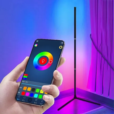 Smart RGB LED Floor Lamp Nordic Spliced Corner Atmosphere Light With Music Sync App Remote Control For Living Room