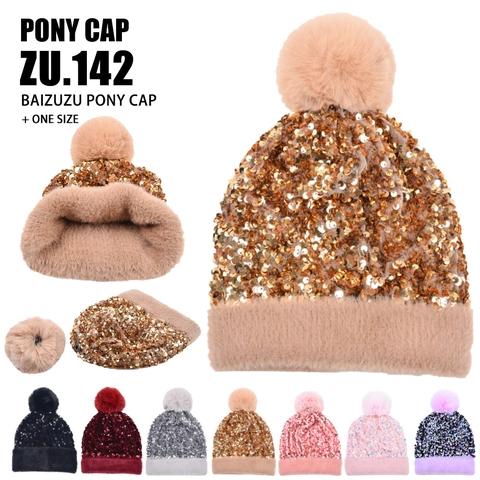 Gebreide Muts Met Lovertjes En Pompon Van Kunstbont Pluche Rand Warme Wintermuts Voor Dames