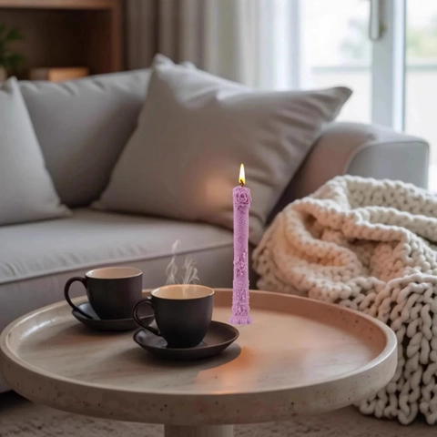 Molde De Silicona Para Velas Tira Larga Vintage Flor De Rosa En Relieve Patrón De Encaje DIY Aromaterapia Pilar Hecho A Mano