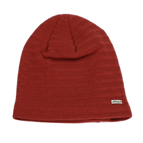 Gorro De Punto De Invierno Con Forro De Felpa Y Patrón De Espiga Etiqueta De Metal Cálido Para Mujeres Hombres