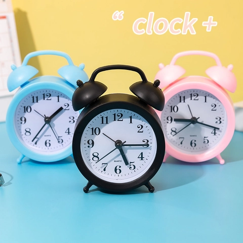 Sveglia Retro A Doppia Campana Movimento Al Quarzo Silenzioso Per Comodino Scrivania Studenti Bambini ABS