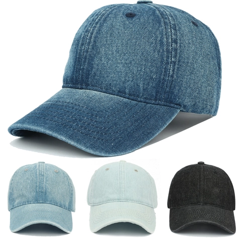Casquette De Baseball En Jean Lavé Coton Distressed Vintage Casual Ajustable Chapeau De Soleil Pour Hommes Et Femmes