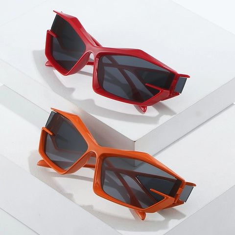 Gafas De Sol Cat Eye Futuristas PC Geométricas Irregulares Cyberpunk Protección UV400 Gafas Streetwear Tendencia Unisex