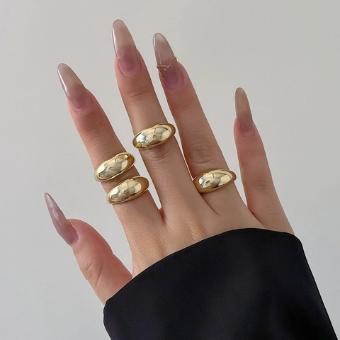 Minimalist Dome Ring Titanium Steel High Polish Glossy Wide Band Jewelry For Men And Women Fashion Commute Finger Accessory