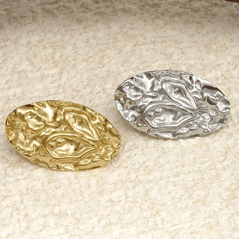 304 Stainless Steel Irregular Lava Texture Stud Earrings For Women 18K Gold Plated Wrinkled Design Fashion Jewelry Ear Studs