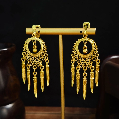 Böhmische Quasten Ohrringe Legierung Mit Edelstahl Ohrstecker Ethnisch Bunte Strasssteine Vintage Für Frauen