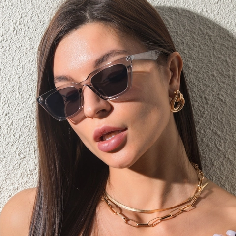 Occhiali Da Sole Vintage Cat Eye Donna Protezione UV400 Retro Rettangolari Montatura Piccola PC Moda Occhiali