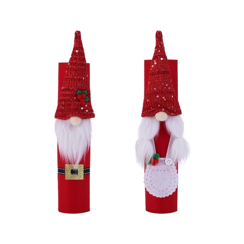 Christmas Gnome Refrigerator Handle Covers Sequin Plush Fabric Kitchen Appliance Door Protective Sleeves Holiday Decor
