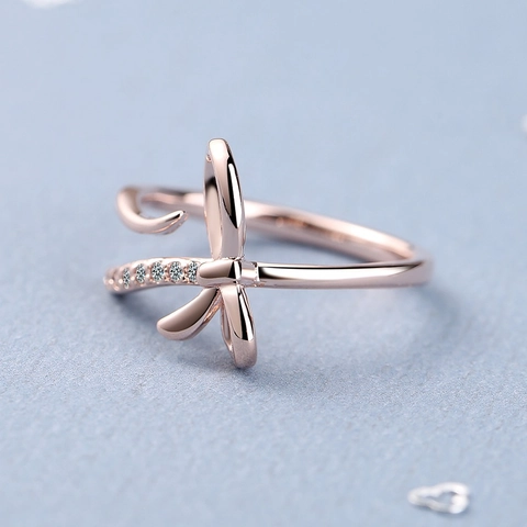 Bowtie Ring Copper Micro Pave Cubic Zirconia Adjustable Open Design Sweet Elegant Minimalist Jewelry For Women