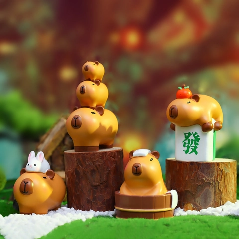 Figurine Miniature En Résine De Capybara Décoration De Bureau Tableau De Bord De Voiture Statues D'Animaux Mignonnes