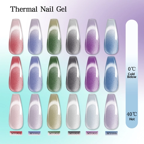 Smalto Gel Per Unghie Occhio Di Gatto Termico Cambio Di Colore Scintillante UV LED Soak Off Magnetico Accessorio Nail Art