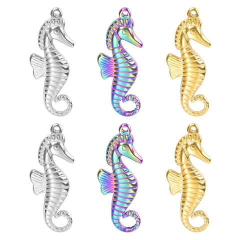 Collana Pendente Cavalluccio Marino Acciaio Inossidabile Placcato Sotto Vuoto Design Animale Gioielli Moda Regalo Donne