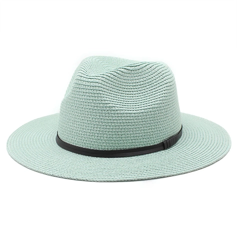 Cappello Di Paglia Fedora Traspirante Panama Jazz Da Sole Con Nastro Nero Per Vacanze Al Mare Classico Unisex
