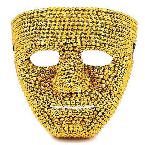 Vollgesicht Maskerade Maske Funkelnde Strass Luxus Mysteriöse Kostüm Requisite Halloween Party Bühne Performance Dekor
