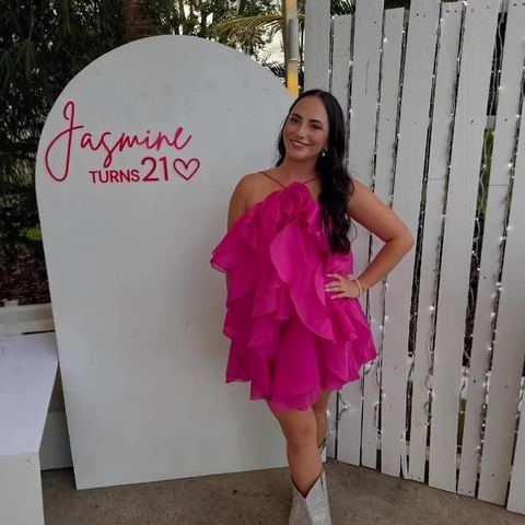 Women Halter Mini Dress Tiered Ruffles Fabric Flower Chiffon Backless Party Elegant Sleeveless Solid Color