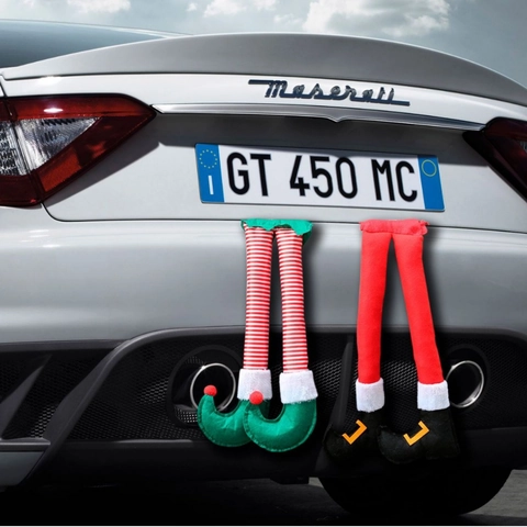 Christmas Santa Elf Legs Pendant Fabric Felt For Car Trunk Festive Outdoor Home Decor Novelty Funny