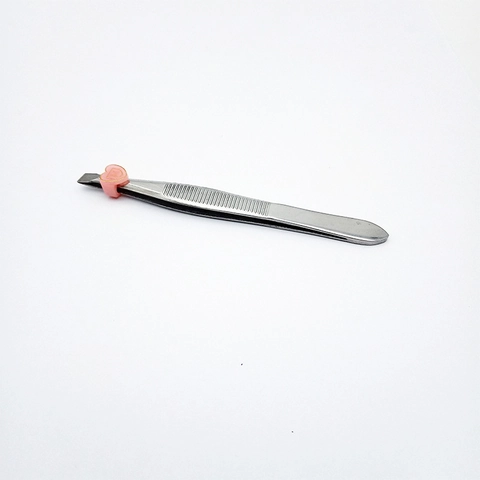 Professional Stainless Steel Eyelash Tweezers High Precision Slant Tip Grafting Extension Eyebrow Plucking Makeup Tool