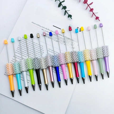 Penna A Sfera Con Perline DIY Scrittura Creativa Regalo Con Imitazione Perla Artificial Strass Sfumato Corpo Plastica Metallo Elegante
