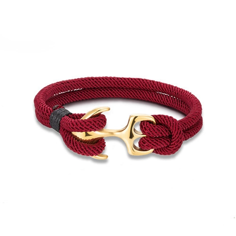 Bracciale Ancora Nautica Acciaio Inossidabile Fibbia Oro Paracord Intrecciato Corda Milano Gioielli Per Uomo Donna