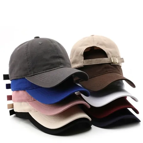 Washed Cotton Baseball Cap Retro Plain Sun Protection Adjustable Metal Buckle Outdoor Sports Hat For Men Women Unisex