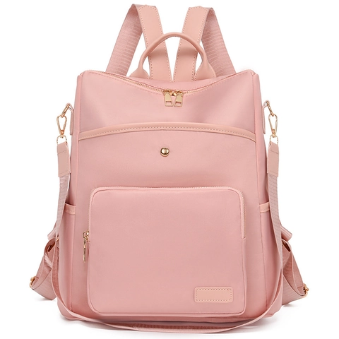 Women Backpack Soft PU Leather Waterproof Fashion Retro Multi Pocket Large Capacity Travel School Bag