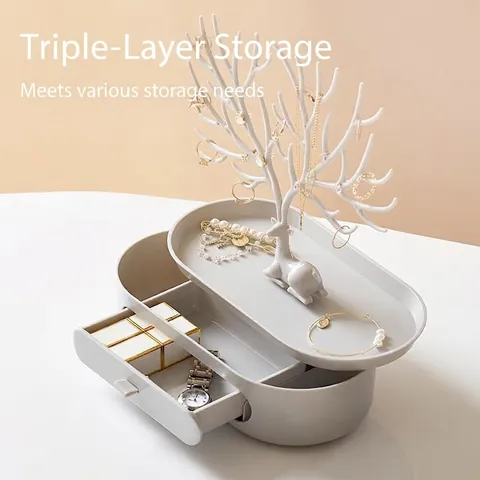 Organizzatore Gioielli Design Albero Corna Cervo Collane Orecchini Cassetto Plastica Nordico Minimalista Contenitore Scrivania