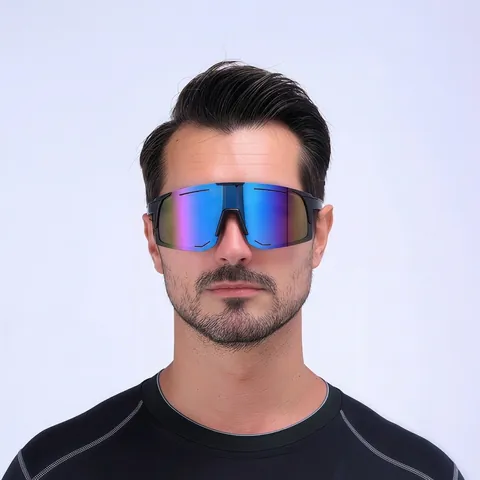 Lunettes De Soleil Sport Cyclisme Protection UV400 Monture PC Coupe-Vent Grand Écran Polarisées Pour Course
