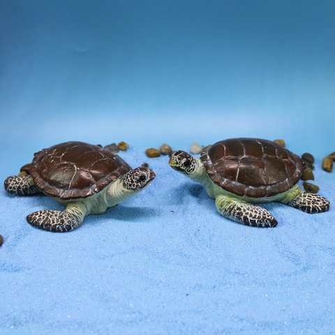 Mediterranean Realistic Resin Sea Turtle Figurine Animal Sculpture For Home Garden Aquarium Decoration Marine Life Model Gift