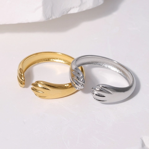 Katzenpfote Ring Edelstahl Verstellbar Offen Süßes Tier Design Minimalistischer Kreativer Schmuck Damen