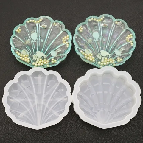 Stampo In Silicone A Forma Di Conchiglia Per Scatola Di Immagazzinaggio In Resina Vassoio Per Gioielli Design Conchiglia Strumento Fai Da Te