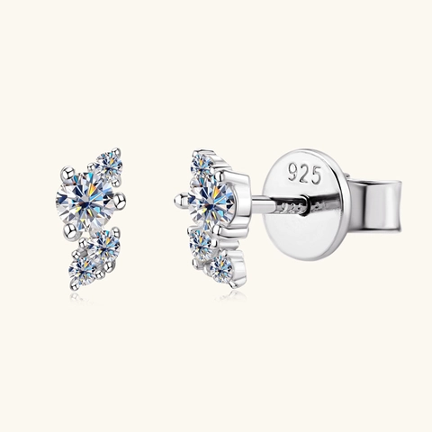 925 Sterling Silver Moissanite Stud Earrings For Women Gold Plated Geometric Lightning U-Shape Hypoallergenic Jewelry With GRA Certificate