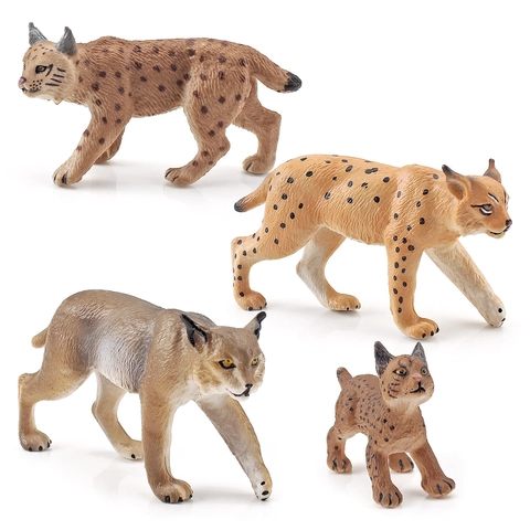 Simulatie Wilde Dieren Lynx Figuren Plastic Realistische Boskat Modellen Voor Educatief Spel En Bureau Decoratie
