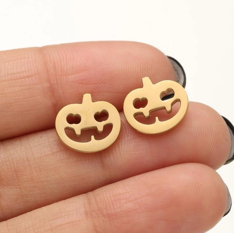 Edelstahl Halloween Kürbis Laterne Ohrstecker Für Damen Hohl Lustig Gruselig Festival Party Schmuck