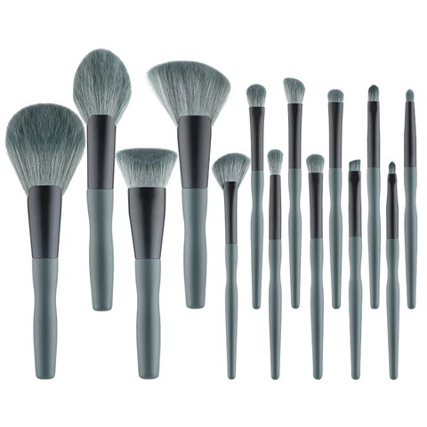 Professionelle Make-up-Pinsel Nano Bionische Synthetikfaser Holzgriff Puder Lidschatten Verblenden Beauty-Tools Morandi Grün