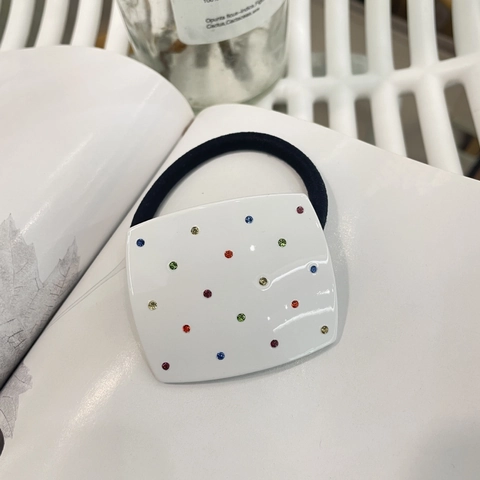 Elastici Per Capelli In Resina Con Strass Colorati E Fermagli A Becco D Anatra Forma Cuore Quadrato Geometrico Stile Y2K