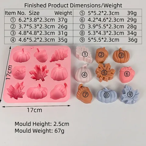Silikonform Herbst Kürbis Eichel Ahornblatt Form Zum Backen Schokolade Kuchen Handgemachte Seife Harz Handwerk Rosa