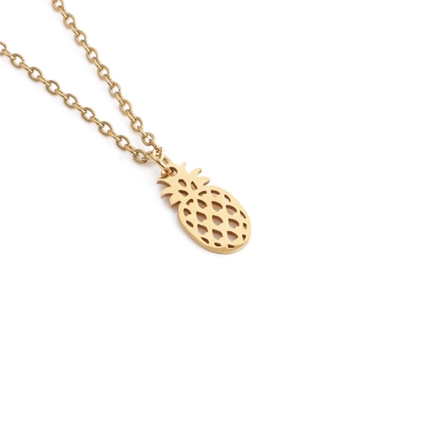 Collana Con Ciondolo A Forma Di Ananas In Acciaio Inossidabile Svuotato Lucidato Taglio Laser Catena O Gioielli Regalo