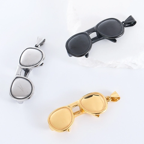 Collar Con Colgante De Gafas De Sol Acero Inoxidable 304 Estilo Hip Hop Punk Joyería Para Hombres Mujeres Accesorio Genial