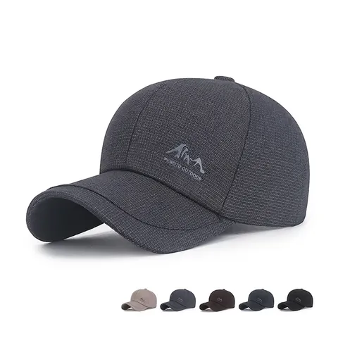 Gorra De Béisbol Para Hombre Mezcla De Algodón Transpirable Sombrero De Sol Al Aire Libre Ajustable Visera Curva Textura De Rejilla Deportivo