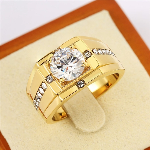 Mode Edelstahl Strass Ring Für Herren Business Poliert Galvanisiert Geometrische Linie Simulierte Diamant Fingerring Schmuck