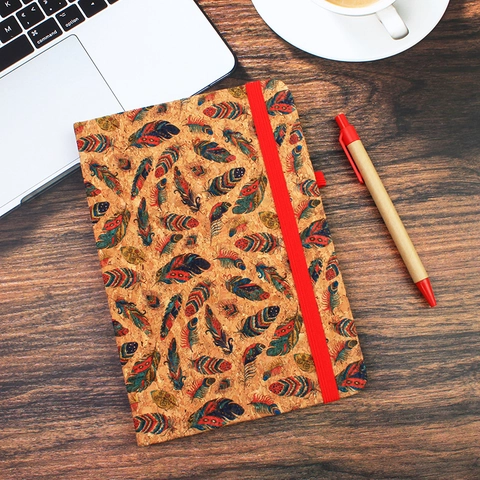 Kork Cover Notizbuch Journal Mit Passendem Stift Elastisches Band Linierte Seiten Für Büro Business Kreative Schreibwaren