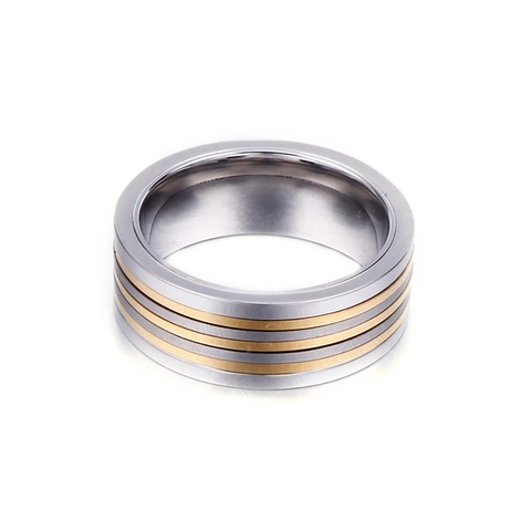 Stainless Steel Ring Striped Wide Band Samsara Design Hip Hop Style Trendy Jewelry For Men Women