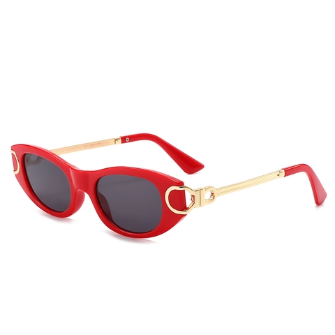 Lunettes De Soleil Ovales Pour Femmes Hommes Mode Vintage Punk Style Plastique Métal Cadre Protection UV Streetwear